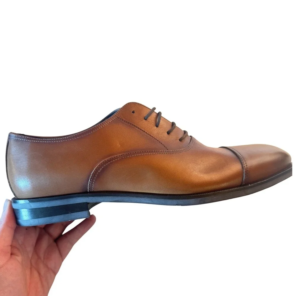 To Boot New York Adam Derrick Tan Southpoint Cap Toe Oxford Shoes Italy 11.5 M